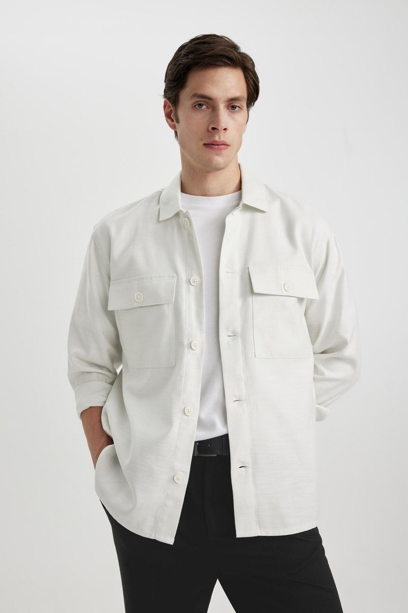 DeFacto Man Relax Fit Long Sleeve Shirt Jacket  - Image 5