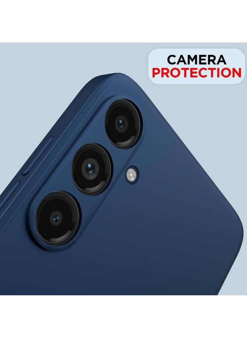 Generic Samsung Galaxy M55 5G Case Cover Soft Silicone Slim fit Case Light weight Back Cover Matte Finish Shockproof Protective Cover Anti fingerprint Case Designed For Samsung Galaxy M55 (Blue)  - Image 2