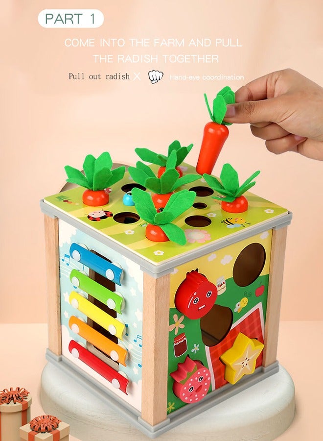 Aissiora Multifunctional Early Education Toys 6-in-1 Wooden Toys Shape Classification Music Early Education 6 Ways to Play Educational Toys Birthday Gifts - Image 4