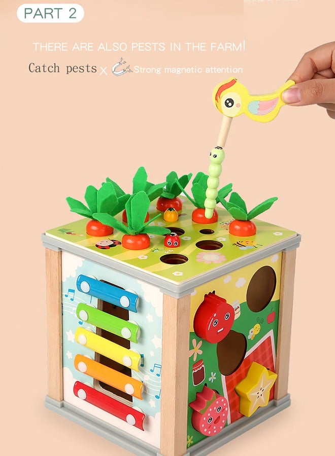 Aissiora Multifunctional Early Education Toys 6-in-1 Wooden Toys Shape Classification Music Early Education 6 Ways to Play Educational Toys Birthday Gifts - Image 5