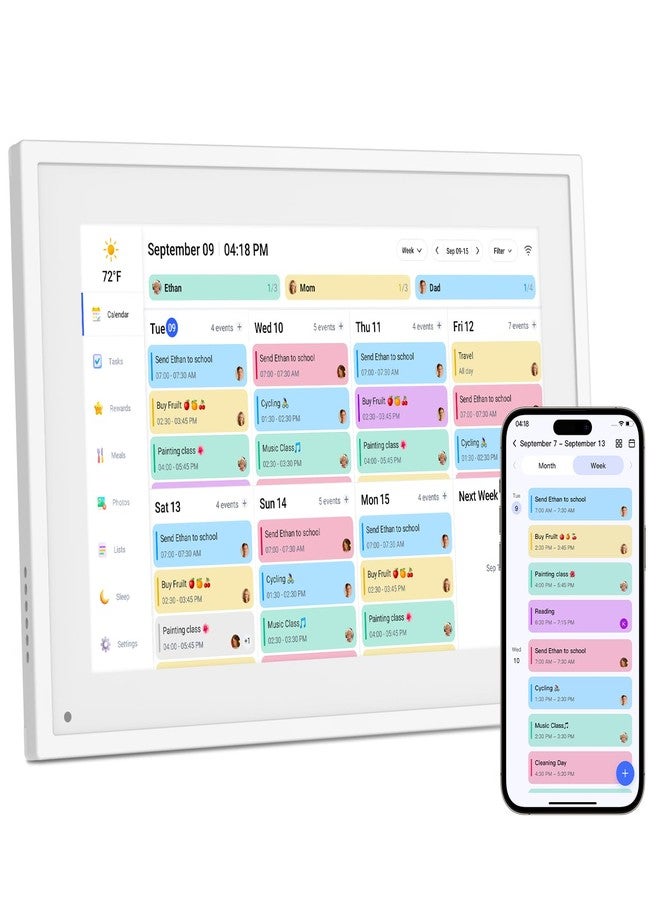 Canupdog Digital Calendar, 10.1inch Smart WiFi Digital Calendar&Chore Chart, 1920 * 1080 IPS Touch Screen HD Display for Family Schedules, Share Moments Instantly from Anywhere - Image 1
