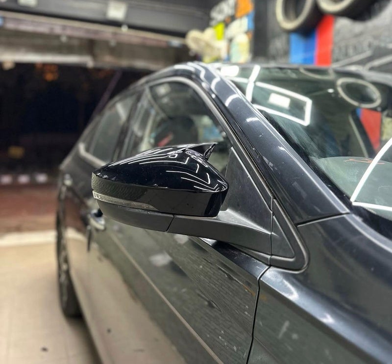 AUTO MT ABS Quality Batman Style Side Mirror Cover Carbon Mirror Cap Body Styling Kit for Side Mirror Covers for Car Prrotection. (BLACK VIRTUS-BATMAN,COVER, MIRROR-SIDE) - Image 5