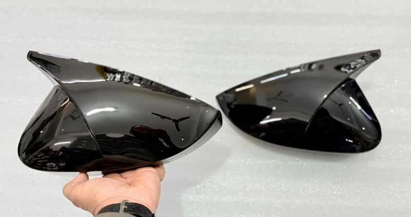 AUTO MT ABS Quality Batman Style Side Mirror Cover Carbon Mirror Cap Body Styling Kit for Side Mirror Covers for Car Prrotection. (BLACK VIRTUS-BATMAN,COVER, MIRROR-SIDE) - Image 2