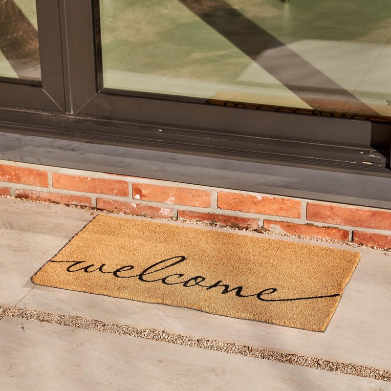 KANKUN Coco Coir Door Mat with Heavy Duty Backing, Welcome Doormat (17" x 30"), Doormat Entrance (Welcome1-1Pack) - Image 2