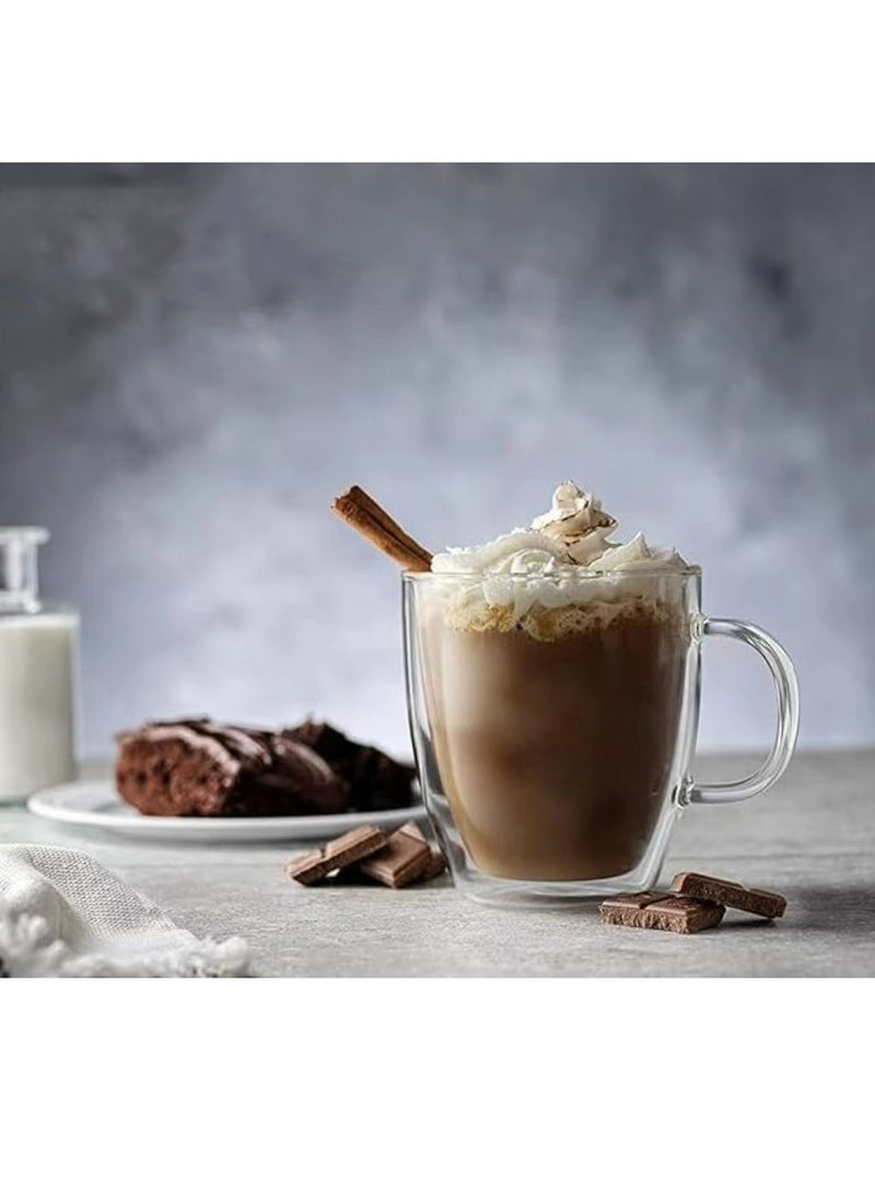 Cool Baby COOLBABY Espresso Cup Shot Glass Coffee Set of 2 - Double Wall Insulated Glass Tumbler With Handle Everyday Coffee Cup Ideal For Espresso And Coffee Machines (250ML) - Image 2