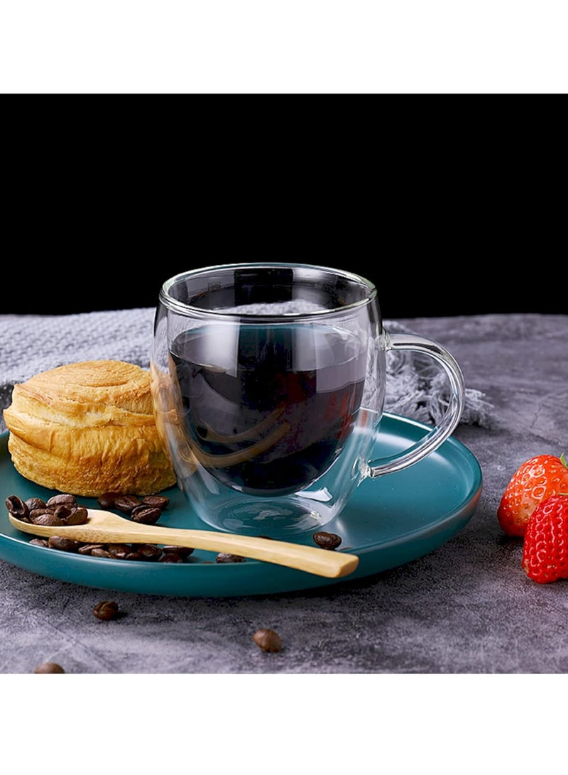 Cool Baby COOLBABY Espresso Cup Shot Glass Coffee Set of 2 - Double Wall Insulated Glass Tumbler With Handle Everyday Coffee Cup Ideal For Espresso And Coffee Machines (250ML) - Image 3