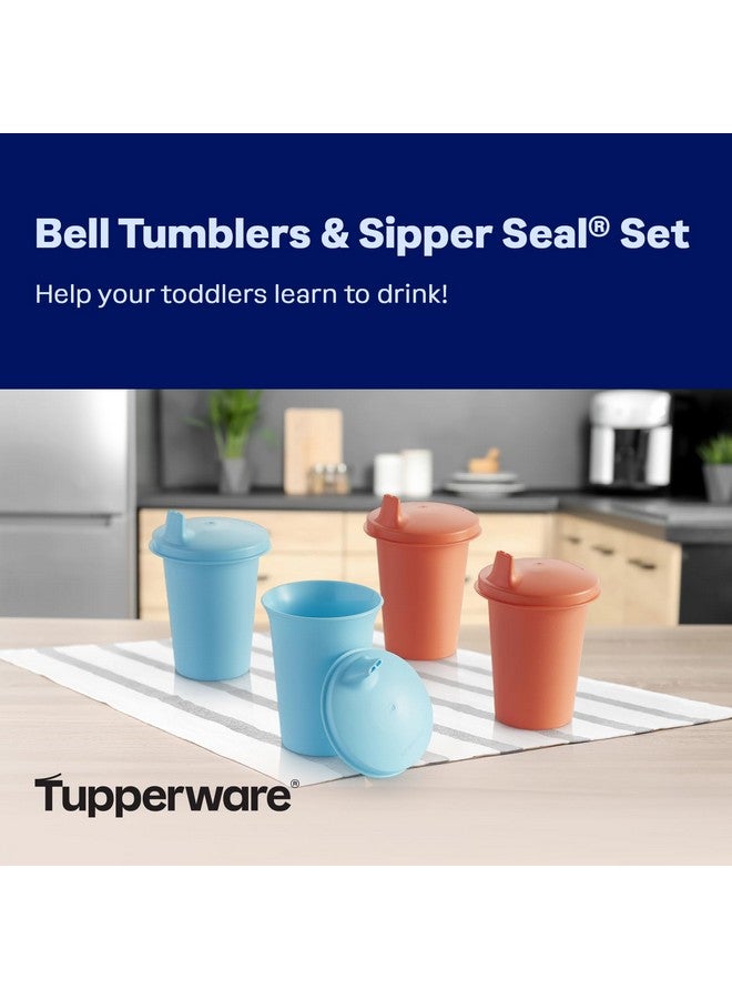 Tupperware Bell Tumblers and Sipper Seal Set, 4 Count, Dishwasher Safe and BPA Free (4 Tumblers, 4 Lids, 7 fl oz each) - Image 2
