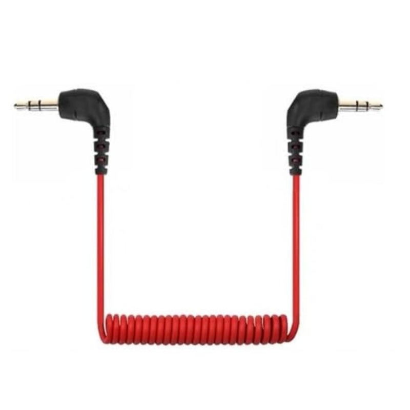 ELFOG TRS to TRS Spring 3.5mm Cable Coiled Microphone to Camera Red Color for VIDEOMIC GO Video Micro-Type Mics - Image 2