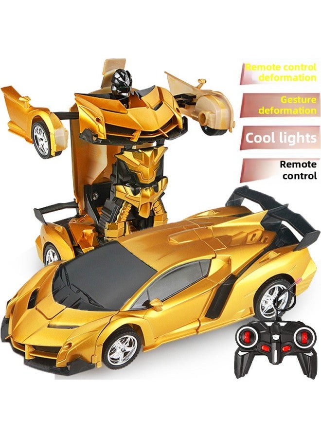 Transforming Remote Control Car King Kong Robot Rechargeable Electric Children's Toy Boy Rambo Remote Control Car Drift Racing-Color:Rambokin-with 5 Batteries-Proportion:1:8 - Image 1