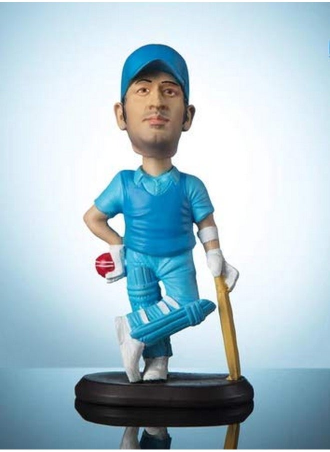 Wowheads Wow Heads MSD Dhoni Bobblehead - Handmade Cricketer Figurine | Mahendra Singh Dhoni in Blue Jersey | Sports Collectible | Modern Design Handmade Brown Bobblehead for Cricket Fans, Kids  - Image 5