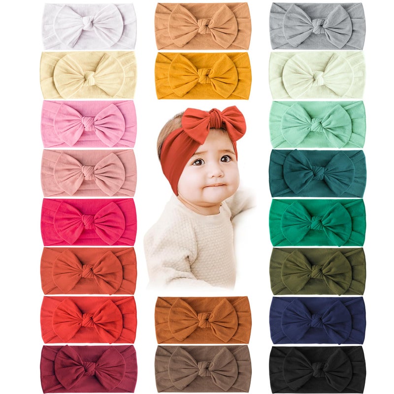 Prohouse 20PCS Baby Nylon Headbands Hairbands Hair Bow Elastics for Baby Girls Newborn Infant Toddlers Kids - Image 1