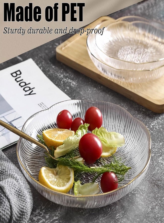 Roucerlin 6 Inch Clear White Acrylic Salad Plates Set of 8, Small Plastic Dinner Dessert Plates, Round Kitchen Appetizer Plates, Shallow Bowl Dish for Restaurant Lunch Snack Bread Fruit Party - Image 5