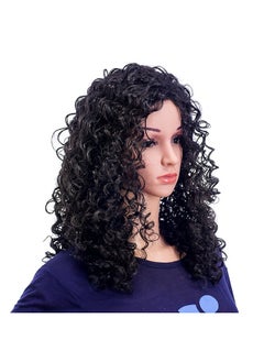 SWACC SWACC 20-Inch Long Big Bouffant Curly Wigs for Women Synthetic Heat Resistant Fiber Hair Pieces with Wig Cap (Black)  - Image 3