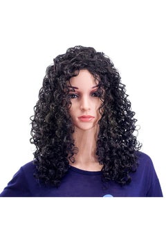SWACC SWACC 20-Inch Long Big Bouffant Curly Wigs for Women Synthetic Heat Resistant Fiber Hair Pieces with Wig Cap (Black)  - Image 2
