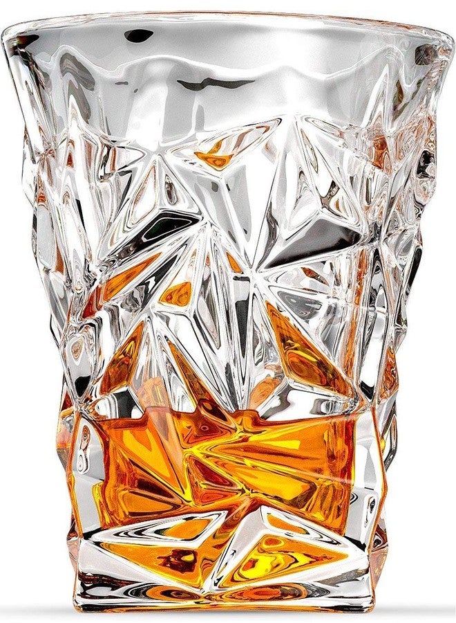 PrimeWorld Diamond Crystal Cut Whiskey Glasses Set of 6 pcs- 300 ml Bar Glass for Drinking Bourbon, Whisky, Scotch, Cocktails, Cognac- Old Fashioned Cocktail Tumblers - Image 1