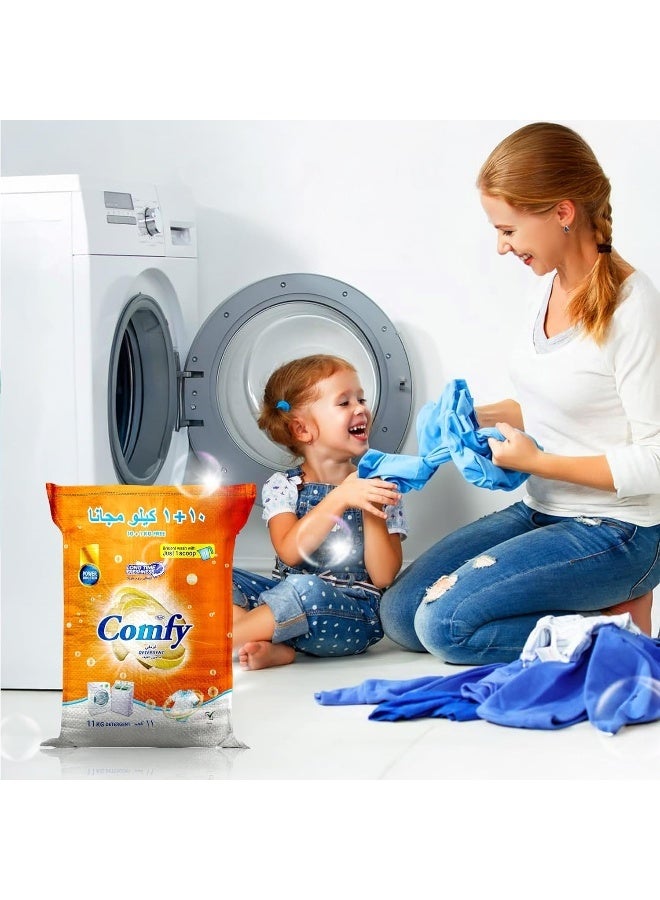 Comfy مسحوق غسيل فياه كومفي 11 كجم | تنظيف عميق قوي | حماية اللون | عطر يدوم طويلاً | عبوة عائلية - Image 3