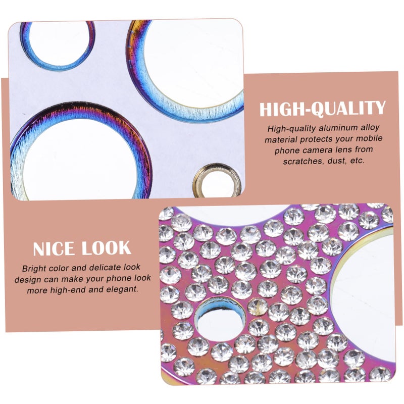 2Pcs Rhinestone Camera Lens Protector Aluminum Alloy Cover Scratch Resistant - Image 5