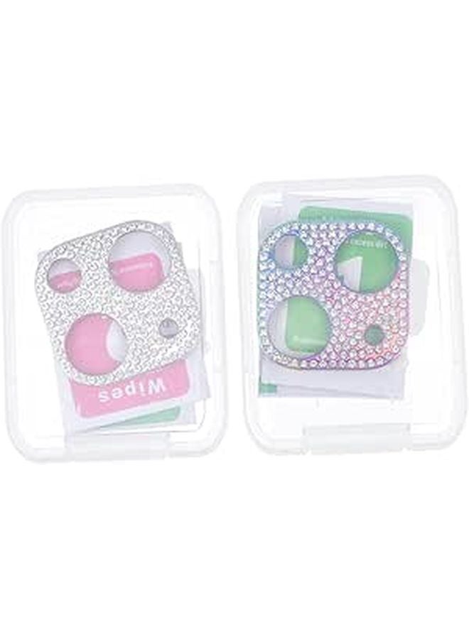 2Pcs Rhinestone Camera Lens Protector Aluminum Alloy Cover Scratch Resistant - Image 1