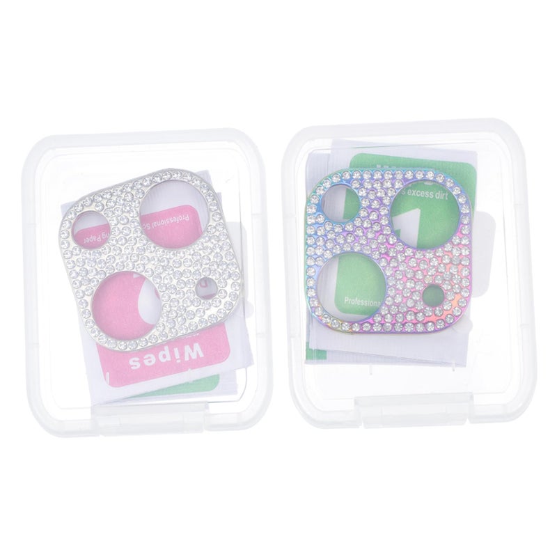 2Pcs Rhinestone Camera Lens Protector Aluminum Alloy Cover Scratch Resistant - Image 2