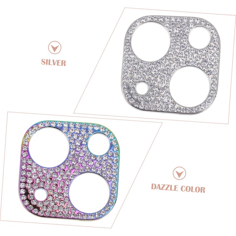 2Pcs Rhinestone Camera Lens Protector Aluminum Alloy Cover Scratch Resistant - Image 3
