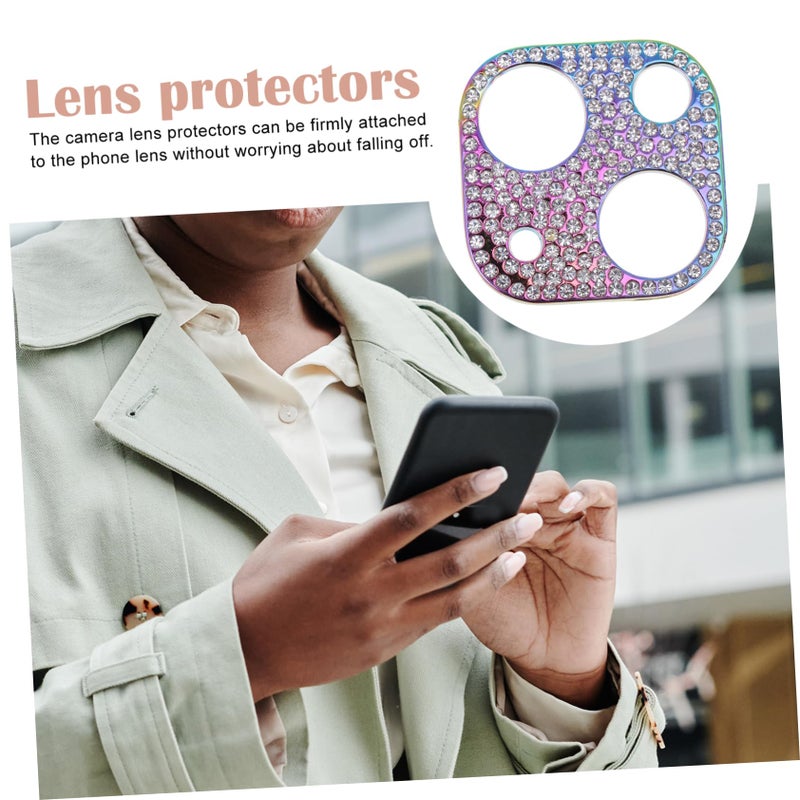 2Pcs Rhinestone Camera Lens Protector Aluminum Alloy Cover Scratch Resistant - Image 4