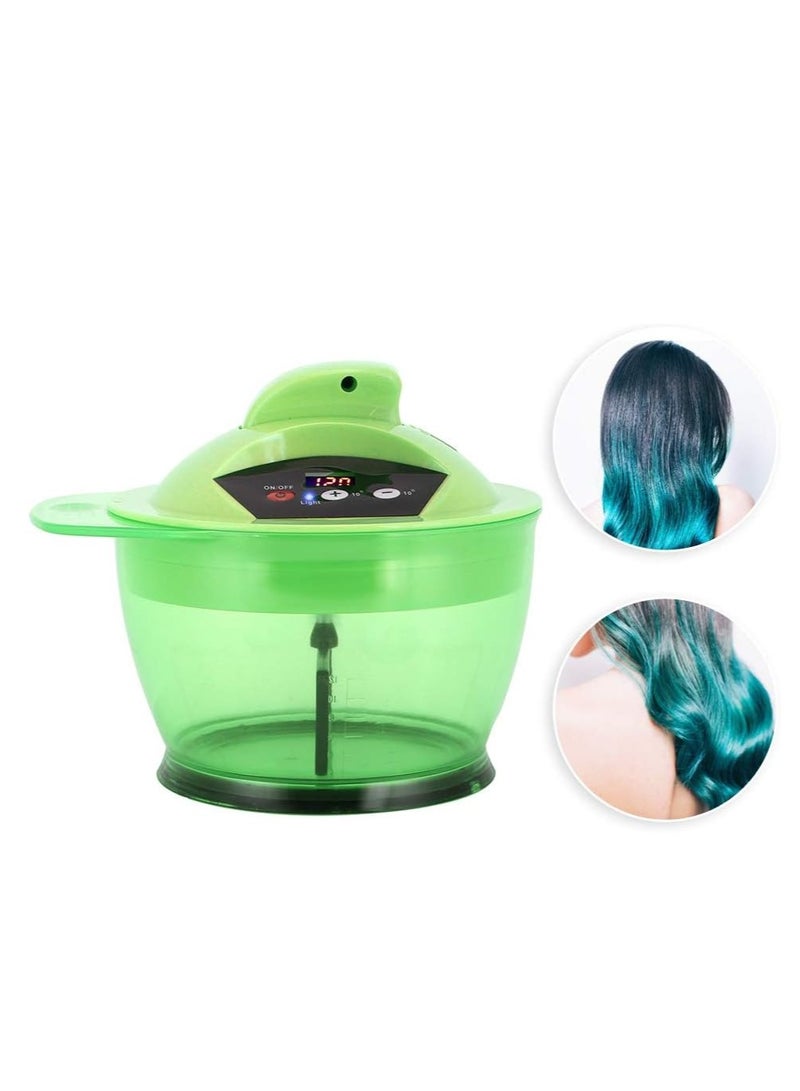 Sonew Electric Hair Color Mixer, Hair Color Mixing Bowl Automatic Mixer Dyestuff Blender for Hairs Color Mixing DIY Tools Salon Hair Coloring Bowl with LCD Time Display USB Rechargeable(Green) - Image 2