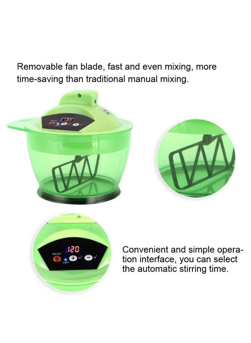Sonew Electric Hair Color Mixer, Hair Color Mixing Bowl Automatic Mixer Dyestuff Blender for Hairs Color Mixing DIY Tools Salon Hair Coloring Bowl with LCD Time Display USB Rechargeable(Green) - Image 4