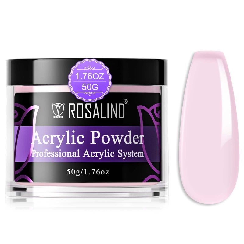 ROSALIND Soft Pink Acrylic Nail Powder 50g176oz Pink Acrylic Powder for Acrylic Extension Professional Polymer Nail Acrylic Powder Soft Pink Nail Carving French Nail Art Design No Nail Lamp Needed