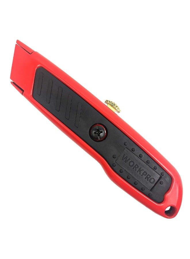 WORKPRO Aluminum Retractable Utility Knife – Heavy Duty Box Cutter with 3-Position Locking Mechanism – Professional Pocket Razor Knife with 3 Premium SK5 Steel Blades for Cardboard, Plastic & Leather, WP213005 - Image 4
