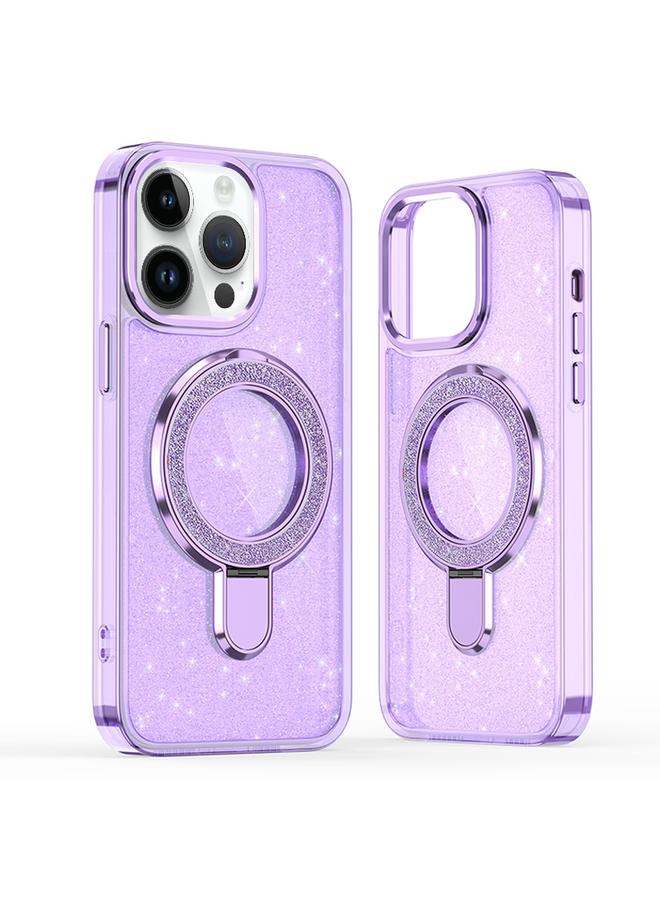S-TOP Case For iPhone 13 Pro Max Glitter Ring Holder MagSafe Phone Case - Image 1