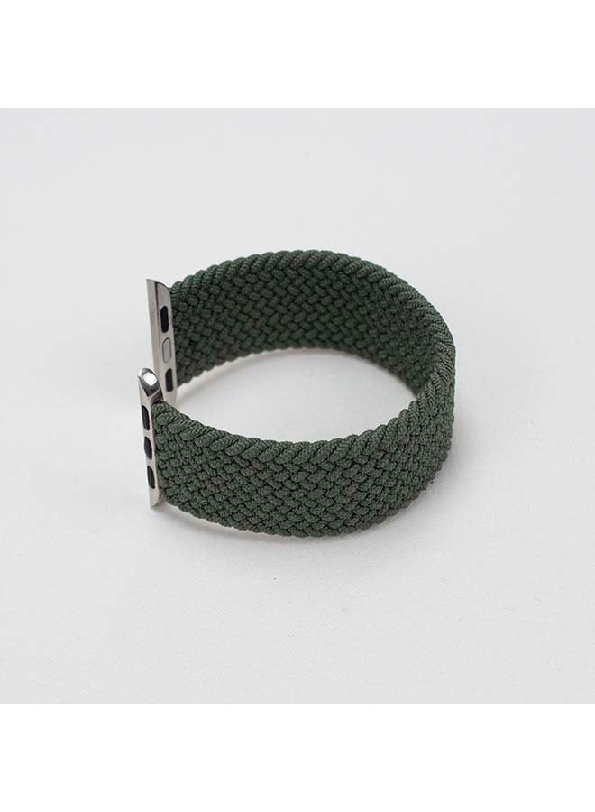 Replacement Nylon Braided Apple Watch Band for 41/40/38 mm Medium Green - Image 2
