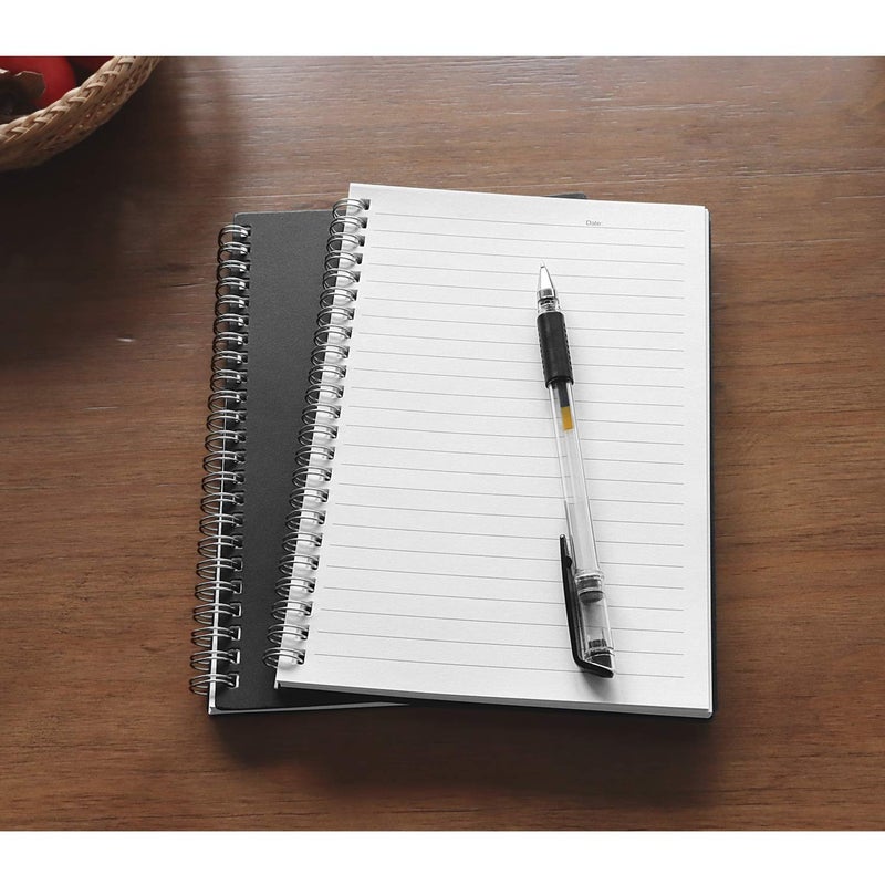 ZZTX Sprial Notebook Kraft Soft Cover College Ruled Notebooks, Wirebound Memo Diary Notebook Planner, 140 Pages/ 70 Sheets, 8 x 6 inch, 1 Pack (Black) - Image 4