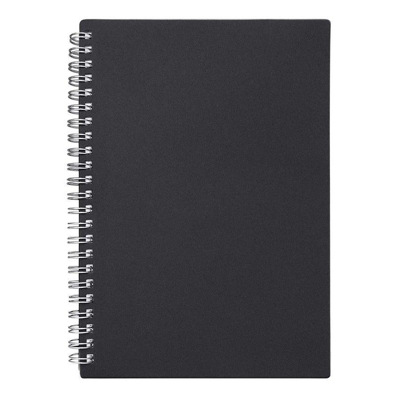 ZZTX Sprial Notebook Kraft Soft Cover College Ruled Notebooks, Wirebound Memo Diary Notebook Planner, 140 Pages/ 70 Sheets, 8 x 6 inch, 1 Pack (Black) - Image 1