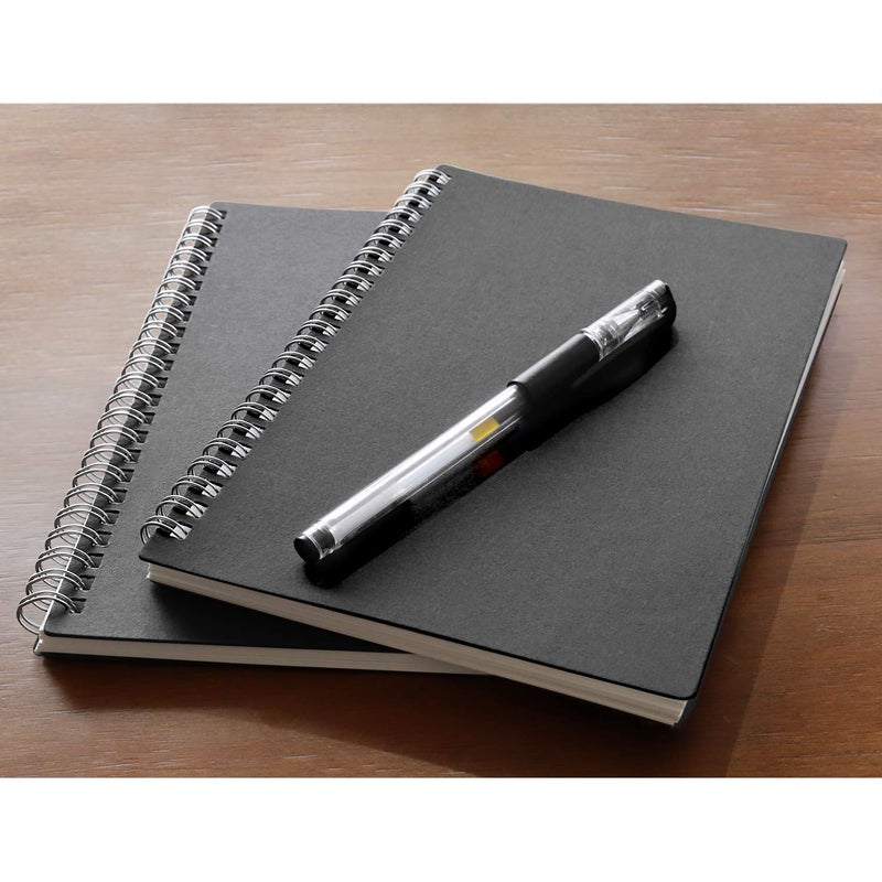 ZZTX Sprial Notebook Kraft Soft Cover College Ruled Notebooks, Wirebound Memo Diary Notebook Planner, 140 Pages/ 70 Sheets, 8 x 6 inch, 1 Pack (Black) - Image 5