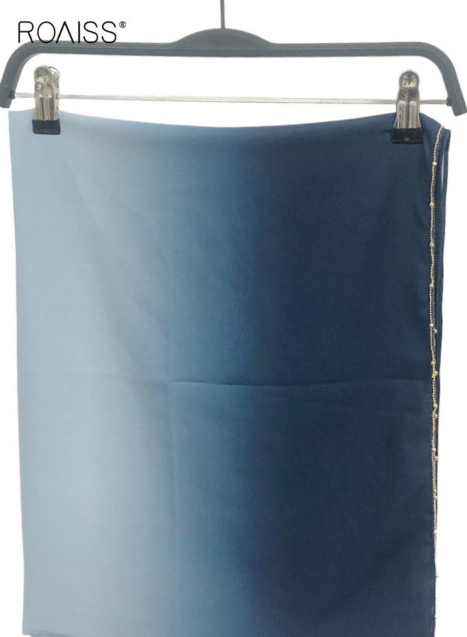 رويس وشاح شيفون متدرج الألوان للنساء، بنمط ماسي لامع، أنيق وخفيف الوزن، شال ملفوف، إكسسوار حجاب للارتداء اليومي - Image 3