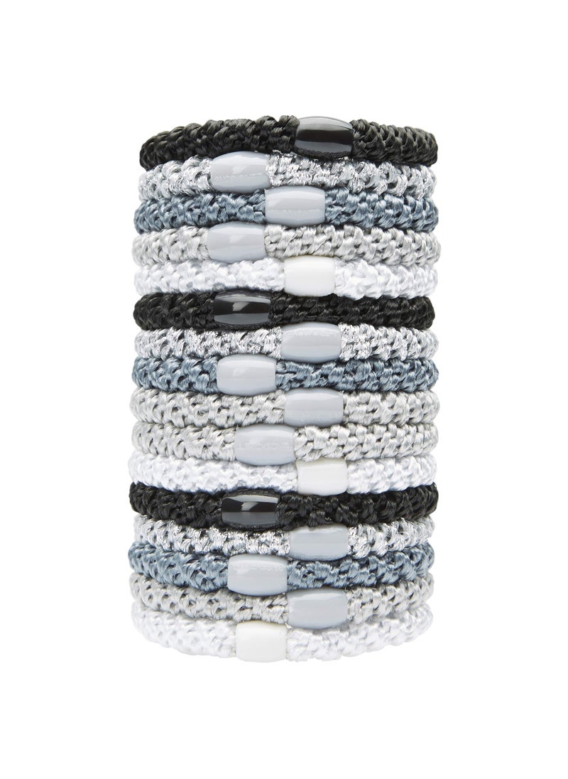 L. Erickson - L. Erickson Grab & Go Pony Tube - Light Silver Metallic - 15 Pack Ponytail Holder Hair Ties - Image 1