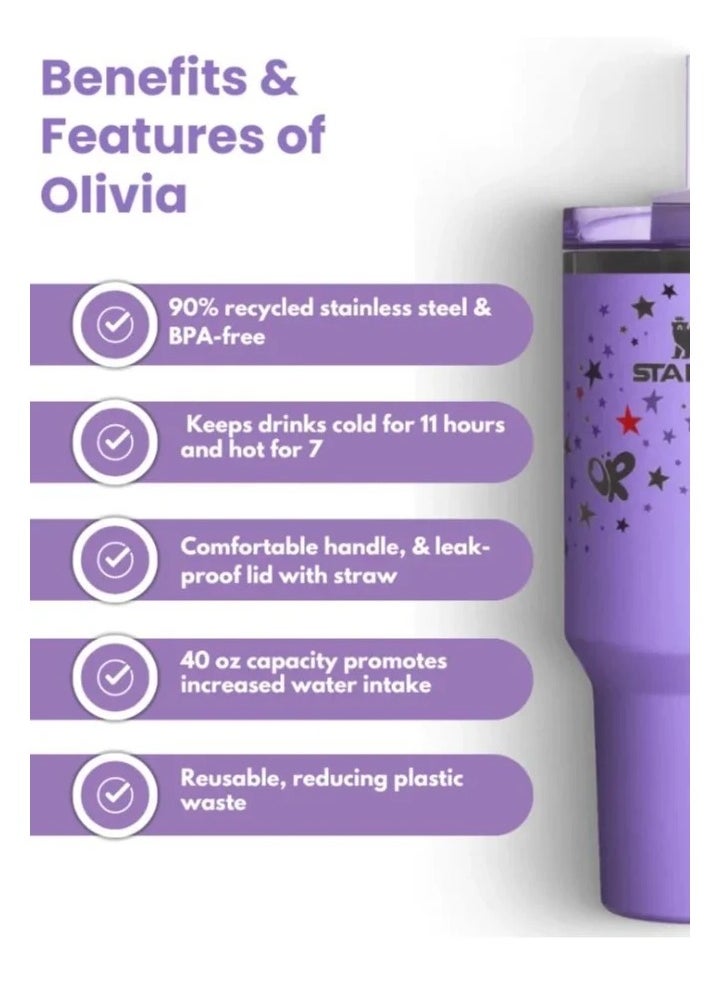 Stanley - Olivia Rodrigo X Limited Edition Stanley Cup 400z Quencher H2.0 Flowstate Tumbler – SS Vacuum Insulated Cup with Reusable Lid and Straw for Water, lced Tea, Coffee & Smoothies - Perfect Gift ldea - Image 1