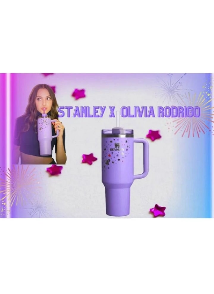 Stanley - Olivia Rodrigo X Limited Edition Stanley Cup 400z Quencher H2.0 Flowstate Tumbler – SS Vacuum Insulated Cup with Reusable Lid and Straw for Water, lced Tea, Coffee & Smoothies - Perfect Gift ldea - Image 1
