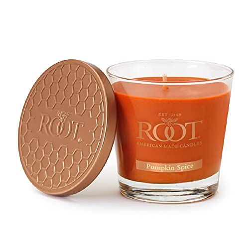 Root Candles Fall Scented Candles Honeycomb Premium Handcrafted Beeswax Blend Candle, Small Veriglass, Pumpkin Spice - Image 1