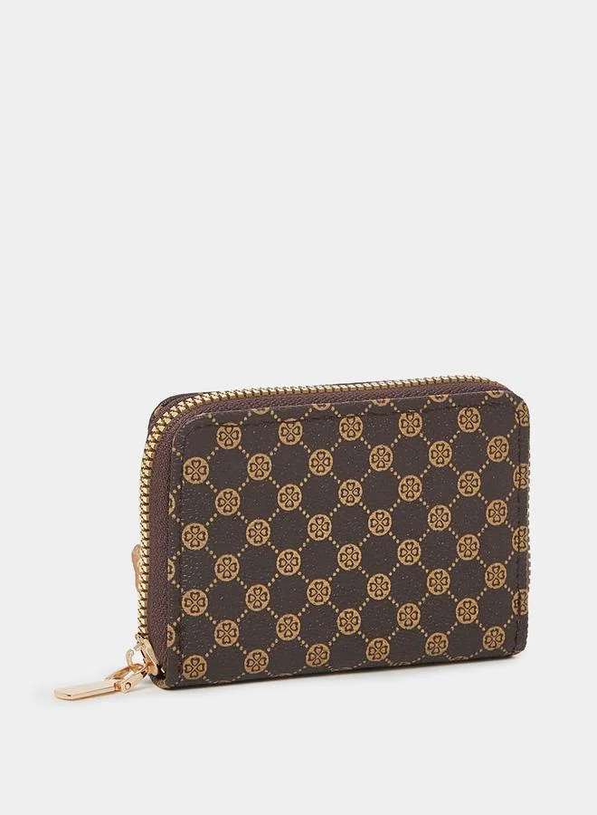 Styli Monogram Print Zip Around Wallet
