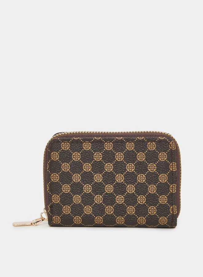 Styli Monogram Print Zip Around Wallet
