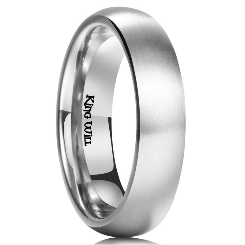 King Will Titanium Wedding Band for Men Women-5mm Width Pure Titanium Wedding Ring Brushed and Matte Design Comfort Fit Size 9.5 - Image 1