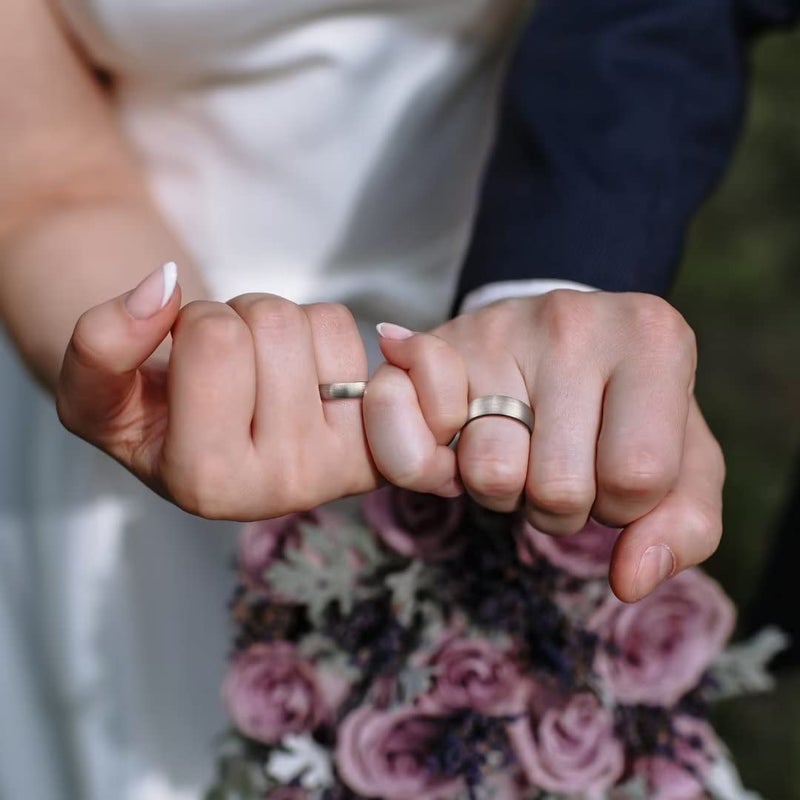 King Will Titanium Wedding Band for Men Women-5mm Width Pure Titanium Wedding Ring Brushed and Matte Design Comfort Fit Size 9.5 - Image 4