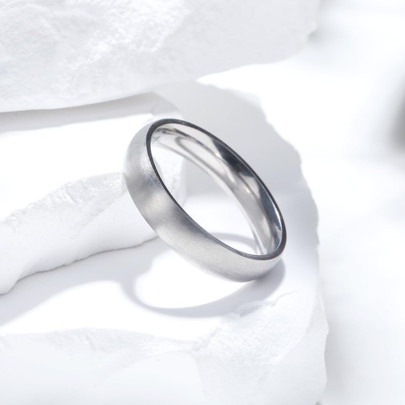King Will Titanium Wedding Band for Men Women-5mm Width Pure Titanium Wedding Ring Brushed and Matte Design Comfort Fit Size 9.5 - Image 2
