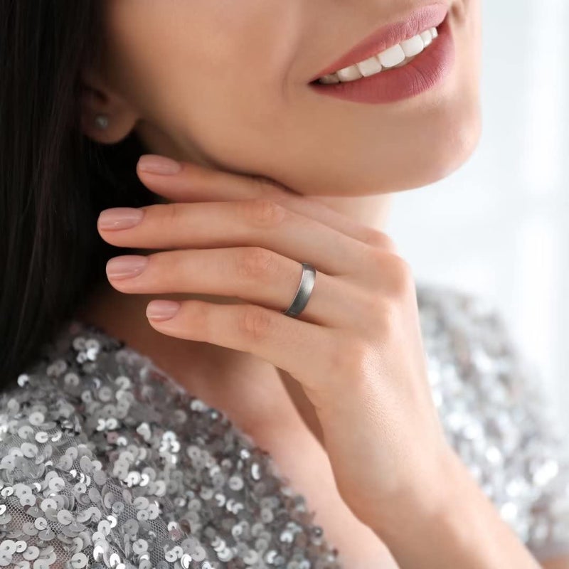 King Will Titanium Wedding Band for Men Women-5mm Width Pure Titanium Wedding Ring Brushed and Matte Design Comfort Fit Size 9.5 - Image 5