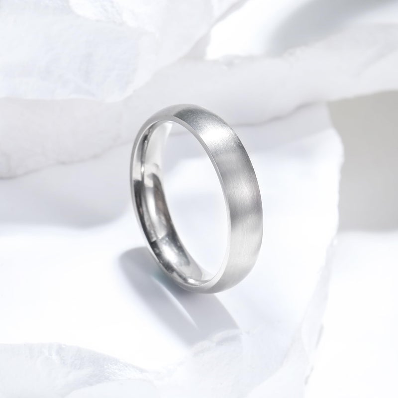 King Will Titanium Wedding Band for Men Women-5mm Width Pure Titanium Wedding Ring Brushed and Matte Design Comfort Fit Size 9.5 - Image 3
