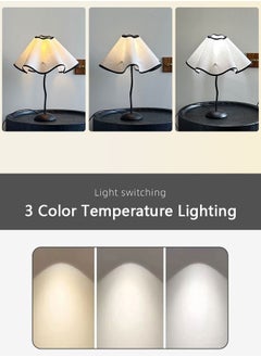 بوليفياز مصباح طاولة LED معدني بظل بتلات - اباجورة غرف نوم إبداعية مع حماية العيون (المعيشة/جانب الأريكة/الدراسة) - ابجورة طاولة جوية  - Image 4