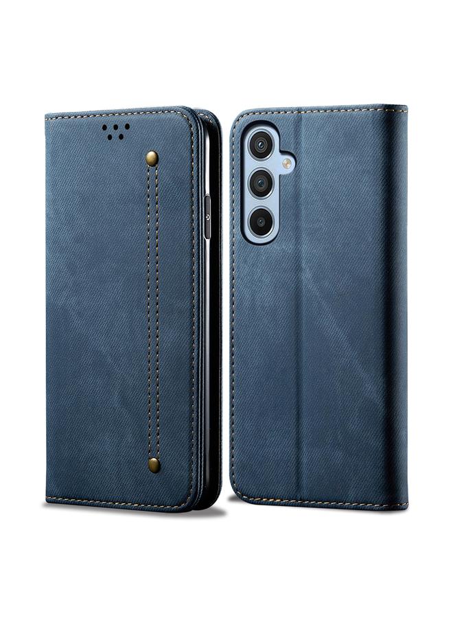 S-TOP Case For Samsung Galaxy A25 5G Denim Texture Casual Style Horizontal Flip Leather Case - Image 1
