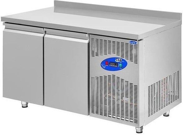 CSA Inox Karacasan Industrial 281 Lt 430 Steel Quality 141 cm Two Door 700 Counter Type Refrigerator + Deep Freezer 