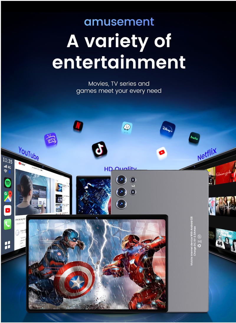 X - Prime - 10.1-Inch HD+ AMOLED Display Android 15 Smart Tablet 12GB RAM 512GB ROM Dual SIM 5G Wi-Fi S25 Ultra Tab with Keyboard and Mouse -Blue - Image 1